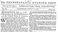 Image of Pennsylvania Evening Post Disseminating Declaration